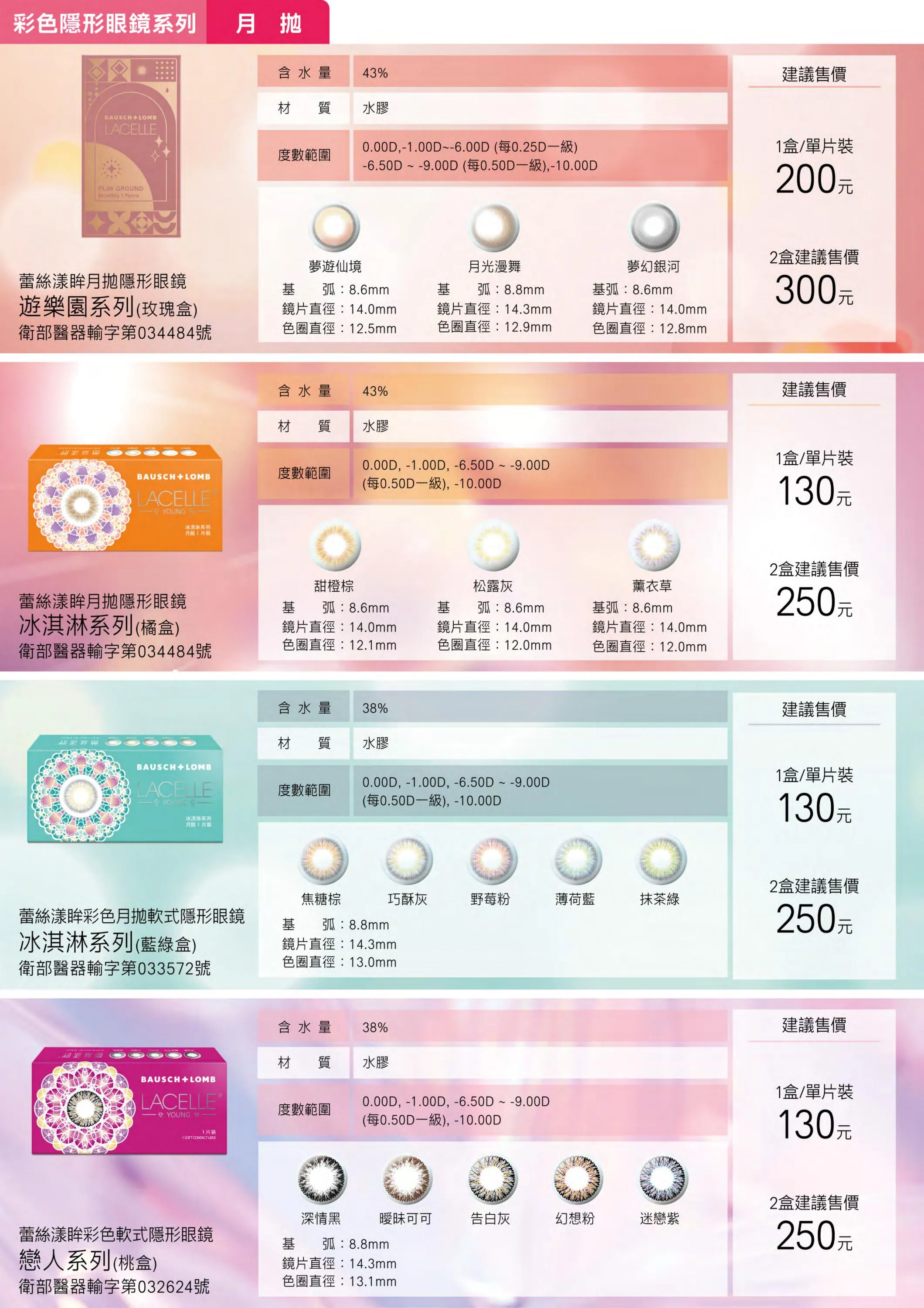 博士倫 冰淇淋 薰衣草 月拋