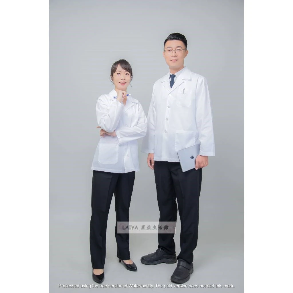 診療服-半身長袖-TC布