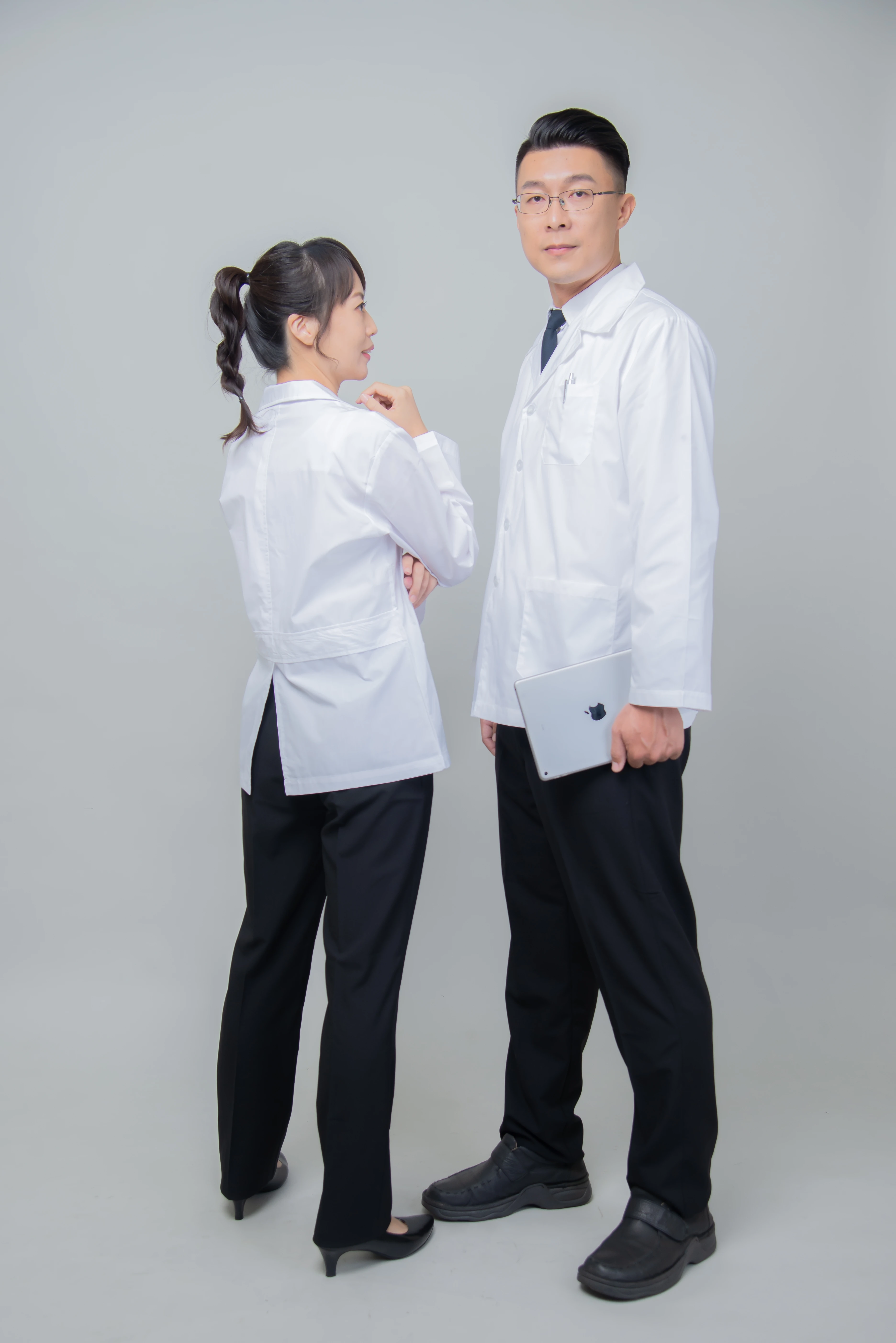 診療服-半身長袖-TC布