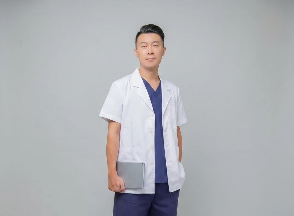 半身短袖醫師服-男版 機能防護款