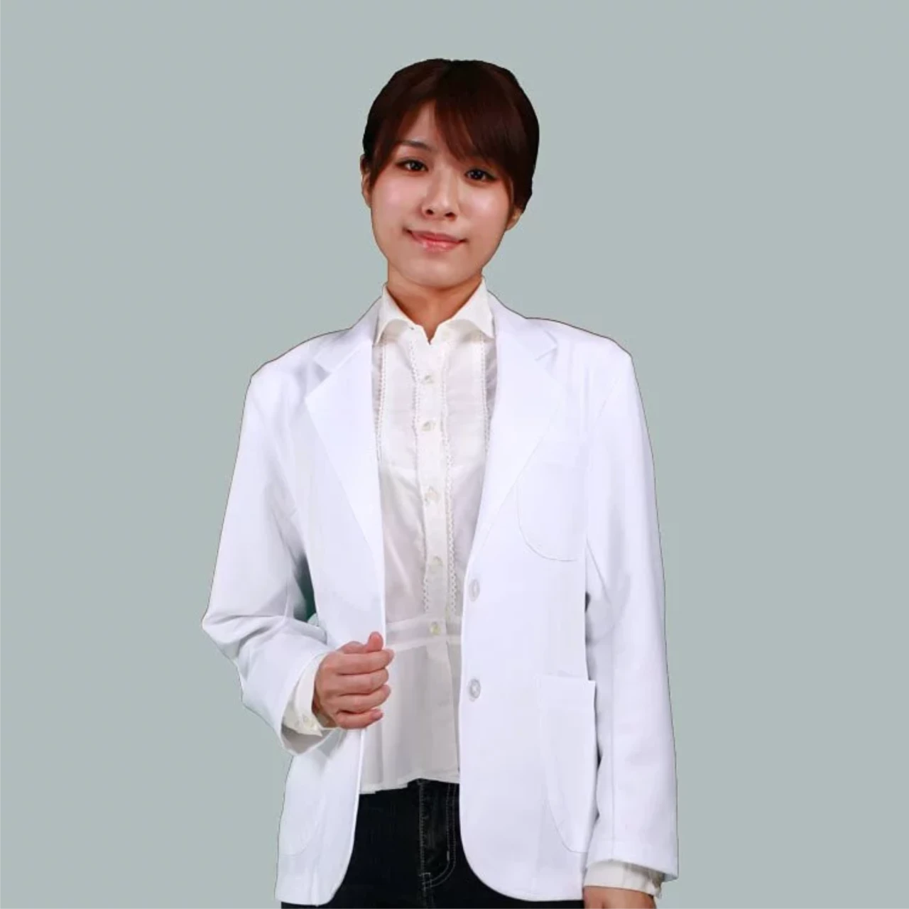 西裝領 女醫師服-1343-針織布