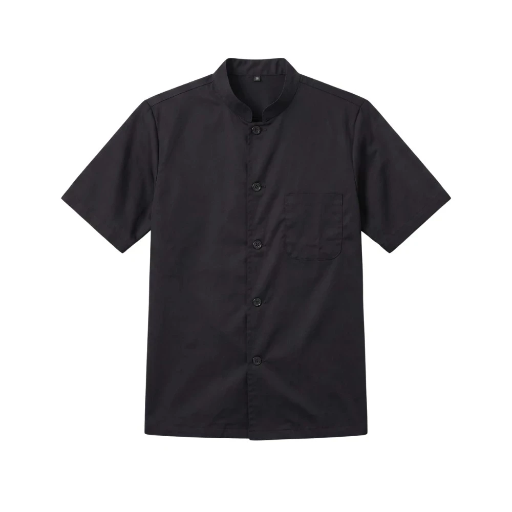 廚師服-單排扣 透氣機能網布-黑色