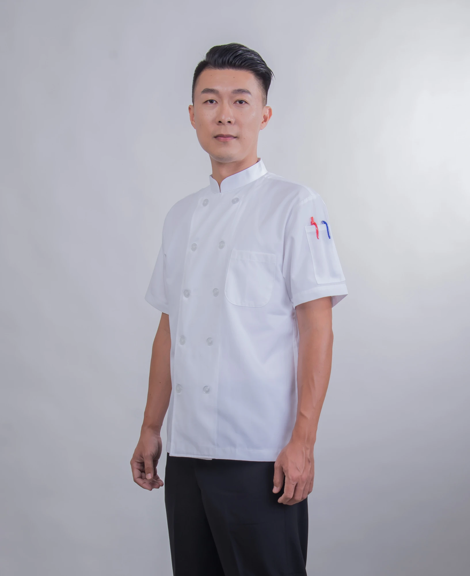 廚師服 雙排釦 短袖