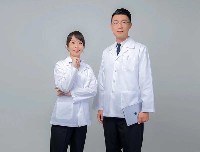 診療服-半身長袖-TC布