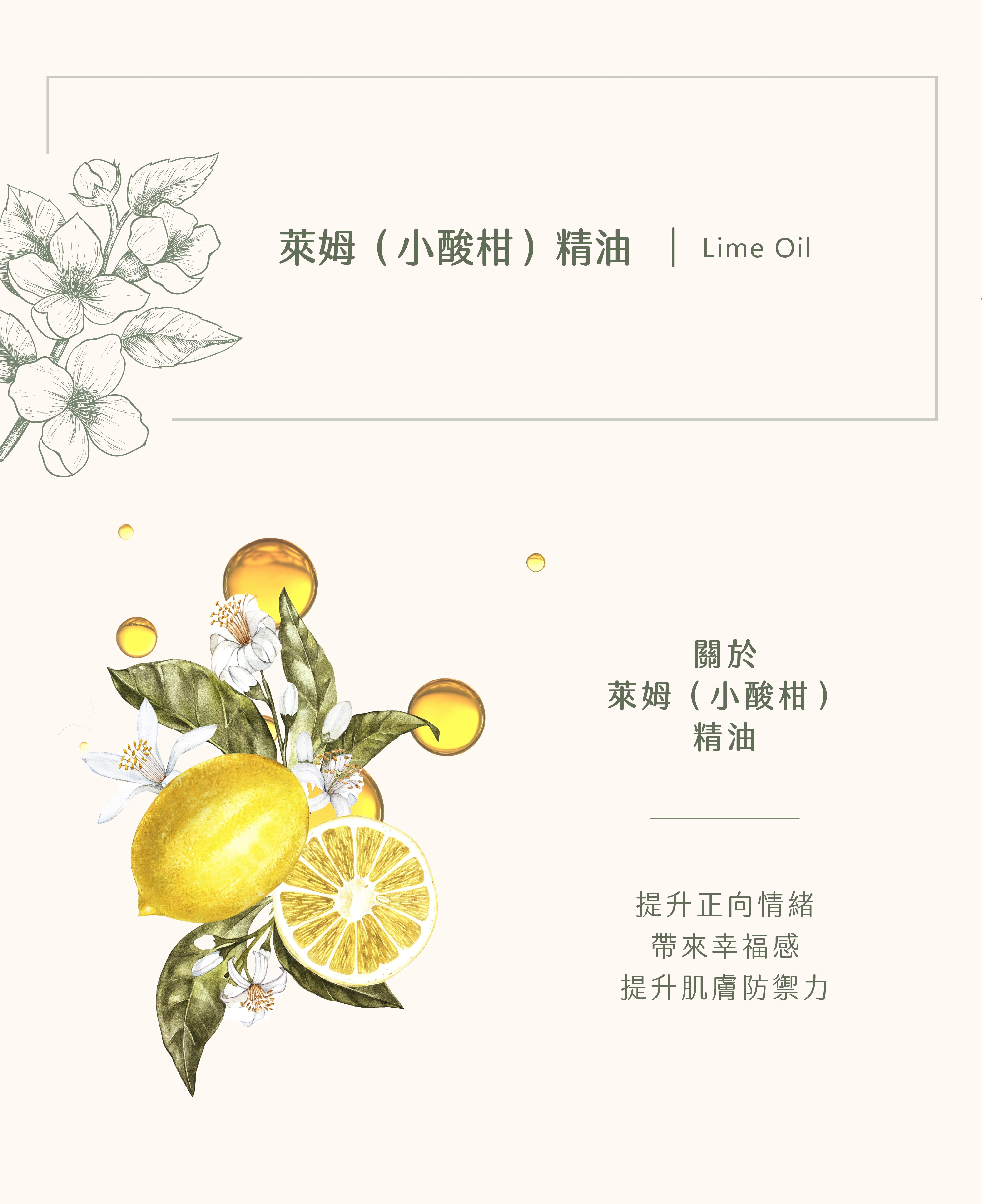 萊姆(小酸柑)精油｜攜手迎接幸福