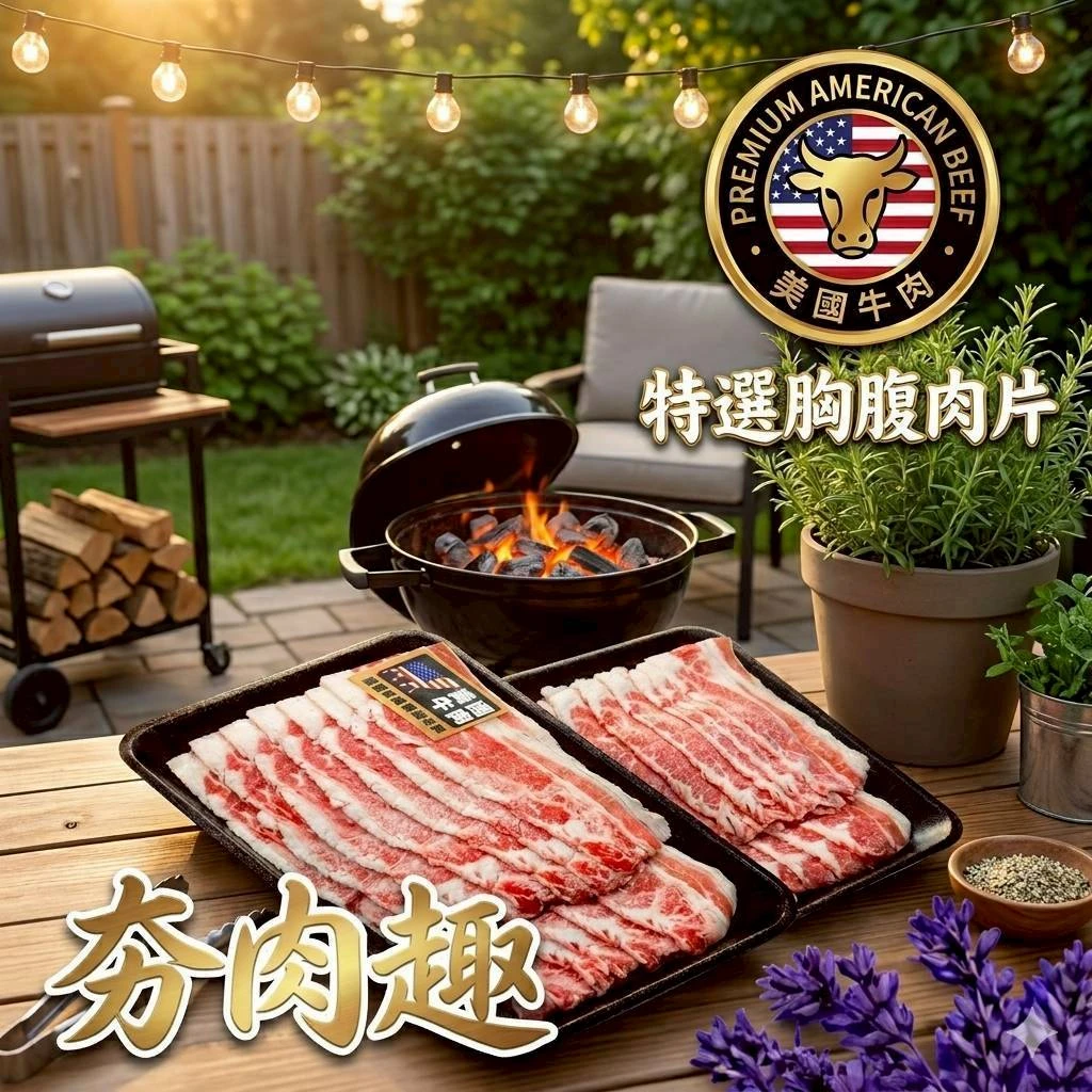 美國 Excel 熟成胸腹肉片130克 [買一送一組