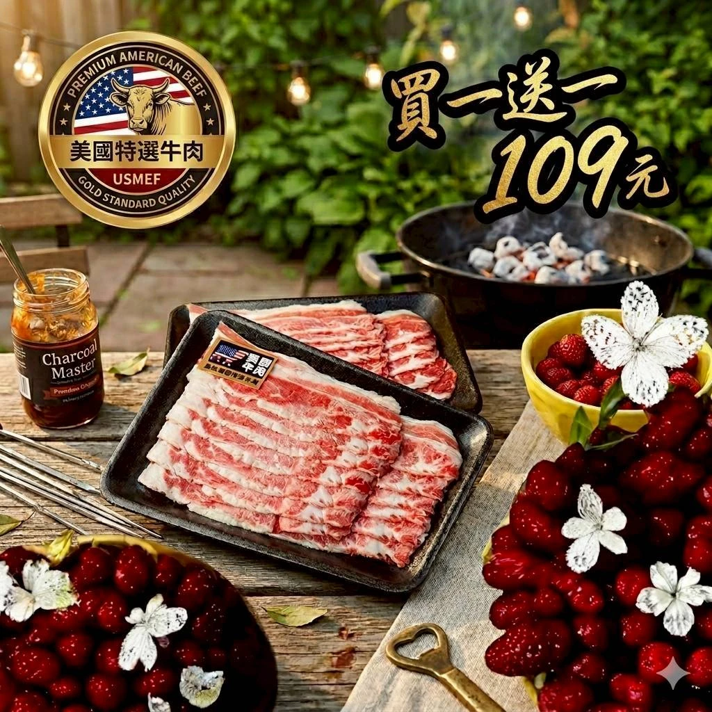 美國 Excel 熟成胸腹肉片130克 [買一送一組