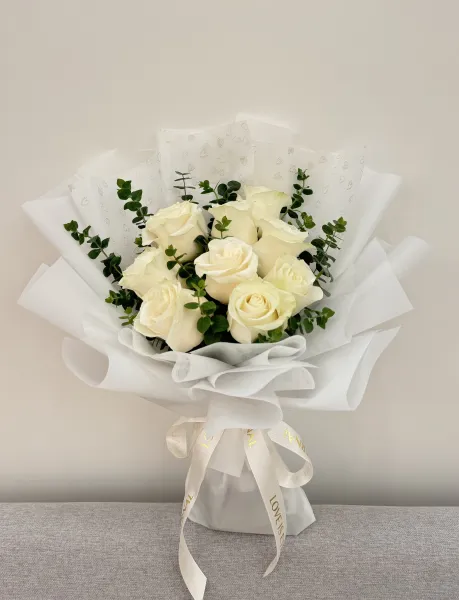 白玫瑰鮮花花束 FND2058