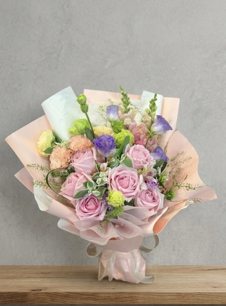 粉玫瑰鮮花花束 FND2048