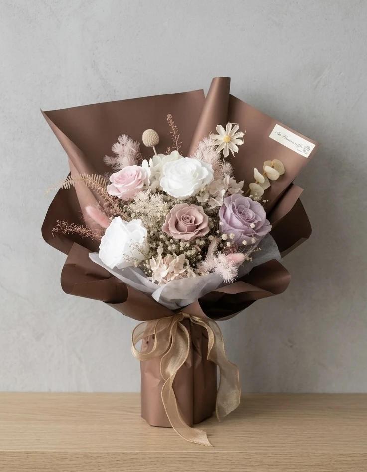 永生玫瑰花束 (大地復古色系） FND2103