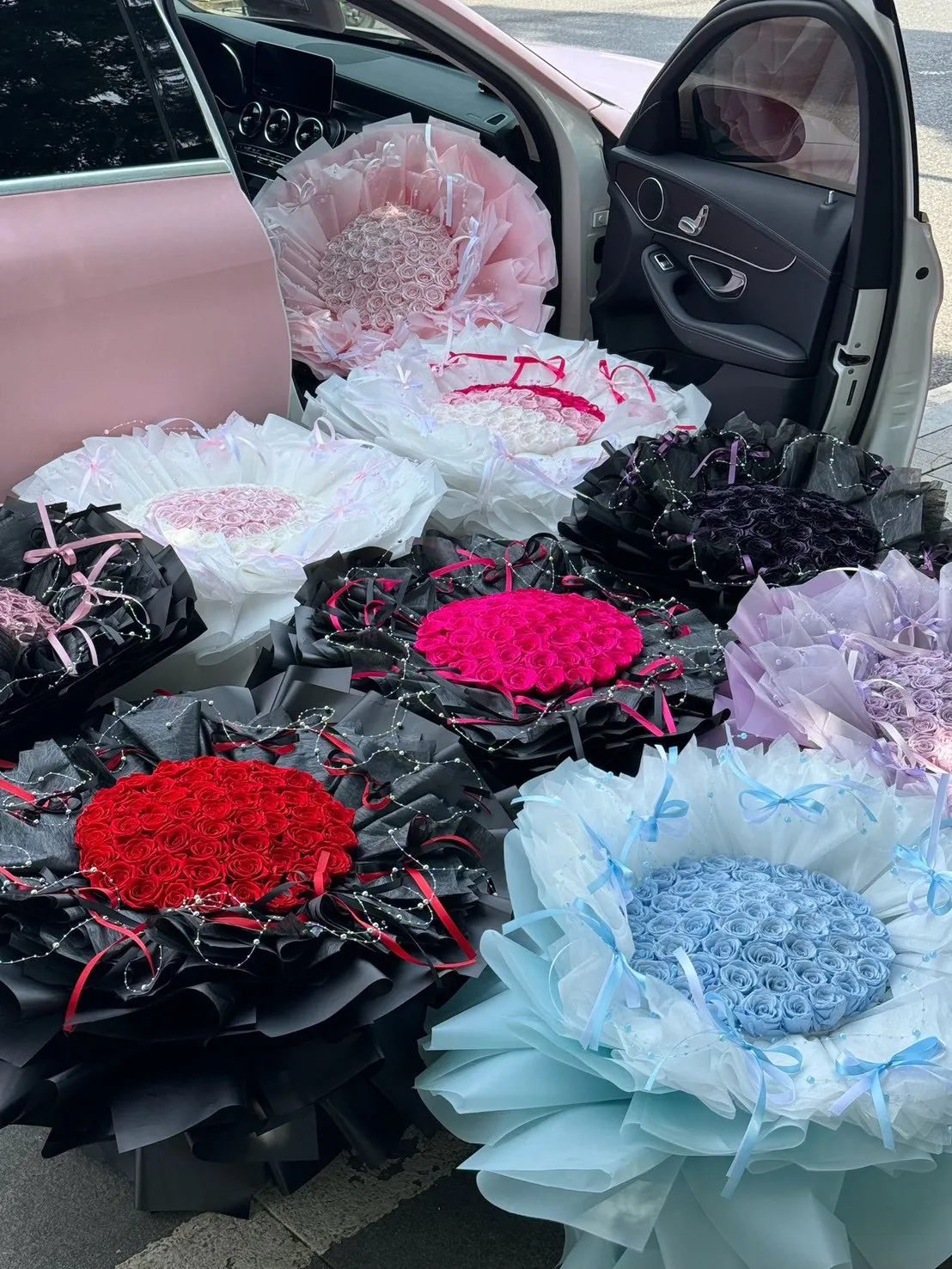 芭蕾風包裝永生花束