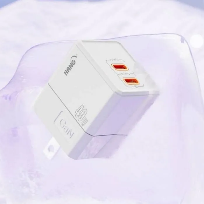 HANG (PD+QC+PPS) C68 雙C口(摺疊)40W 氮化鎵 快速閃充電器