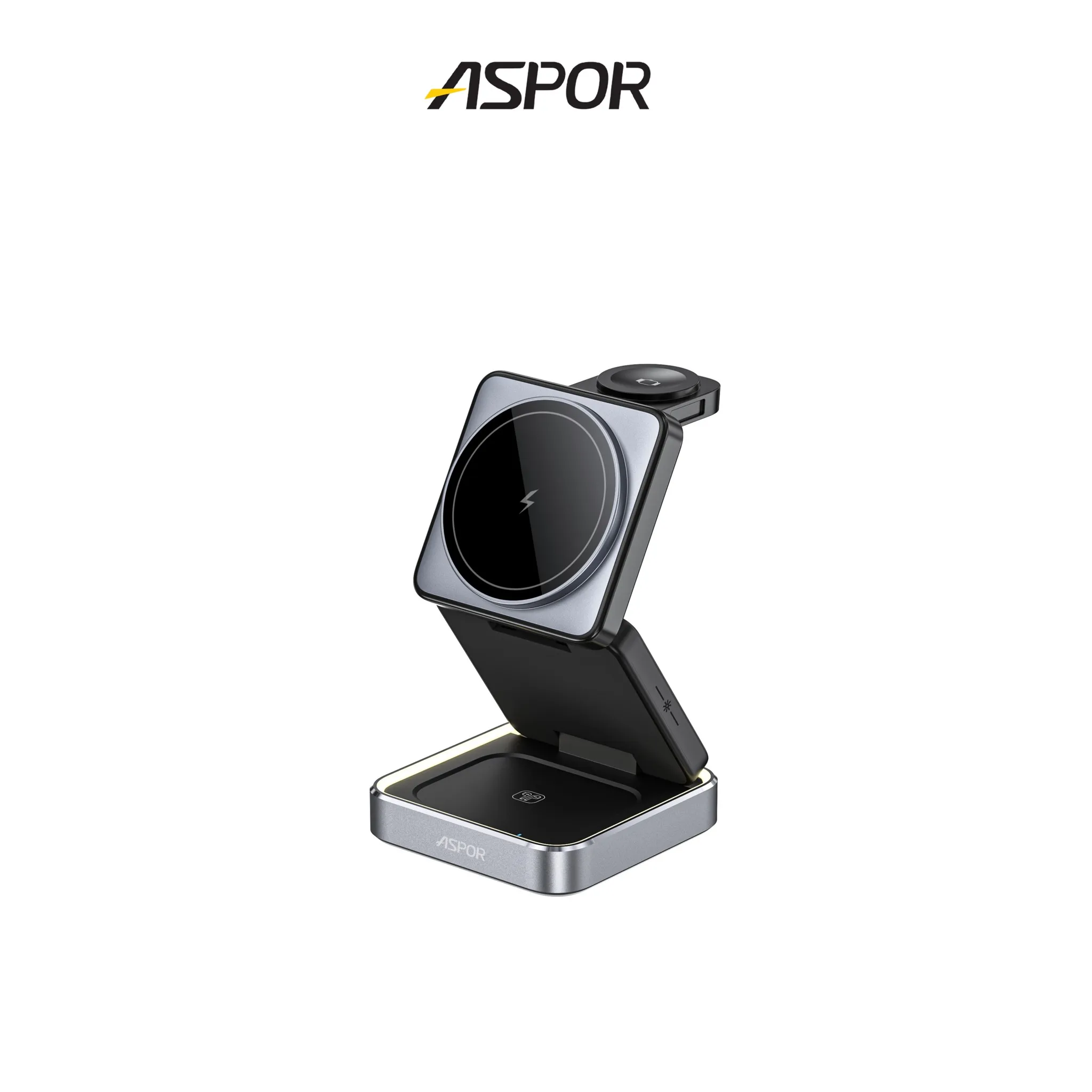 ASPOR小魔方磁吸折疊無線充電座W90