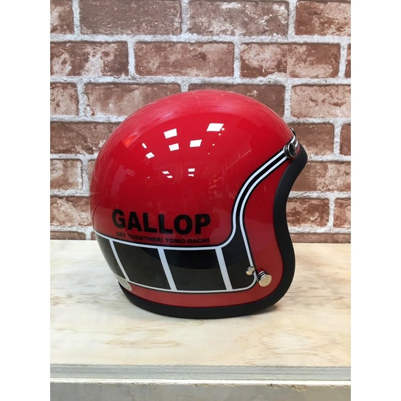GALLOP 3/4 復古帽 馬赫 半罩帽 雙D扣 偉士 美式 手工車 紅色 台灣現貨