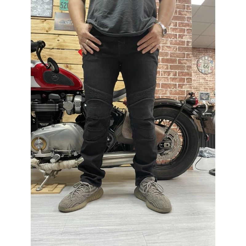 韓版黑色防摔褲 騎士褲 摩托車騎士 車褲 含護具 彈性好
