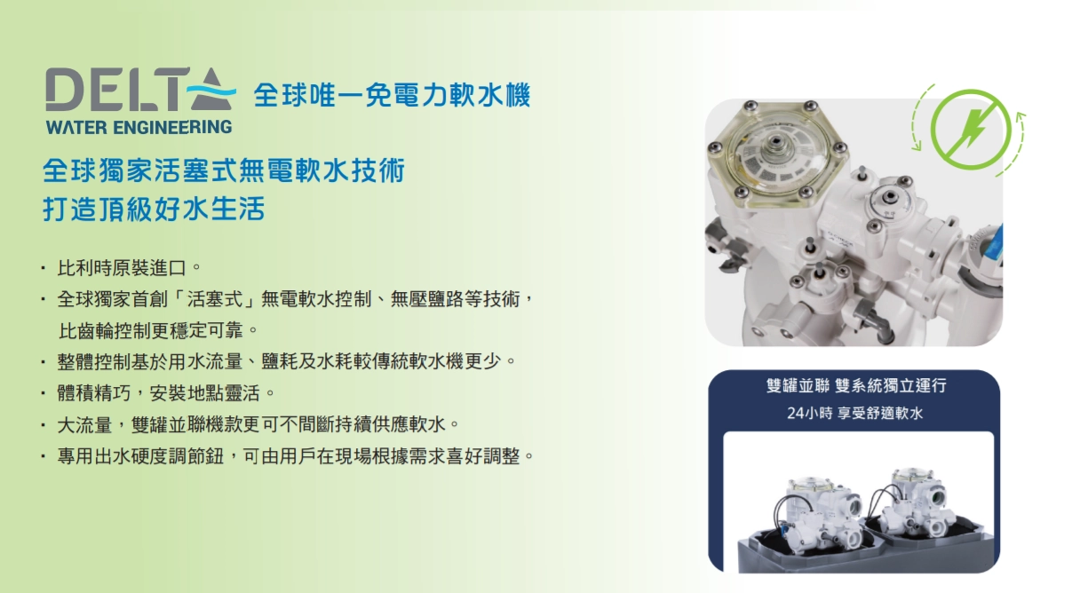 【Yaffle 亞爾浦 】Delta免電力軟水機HYDROSOFT 200 M(3公升雙罐)