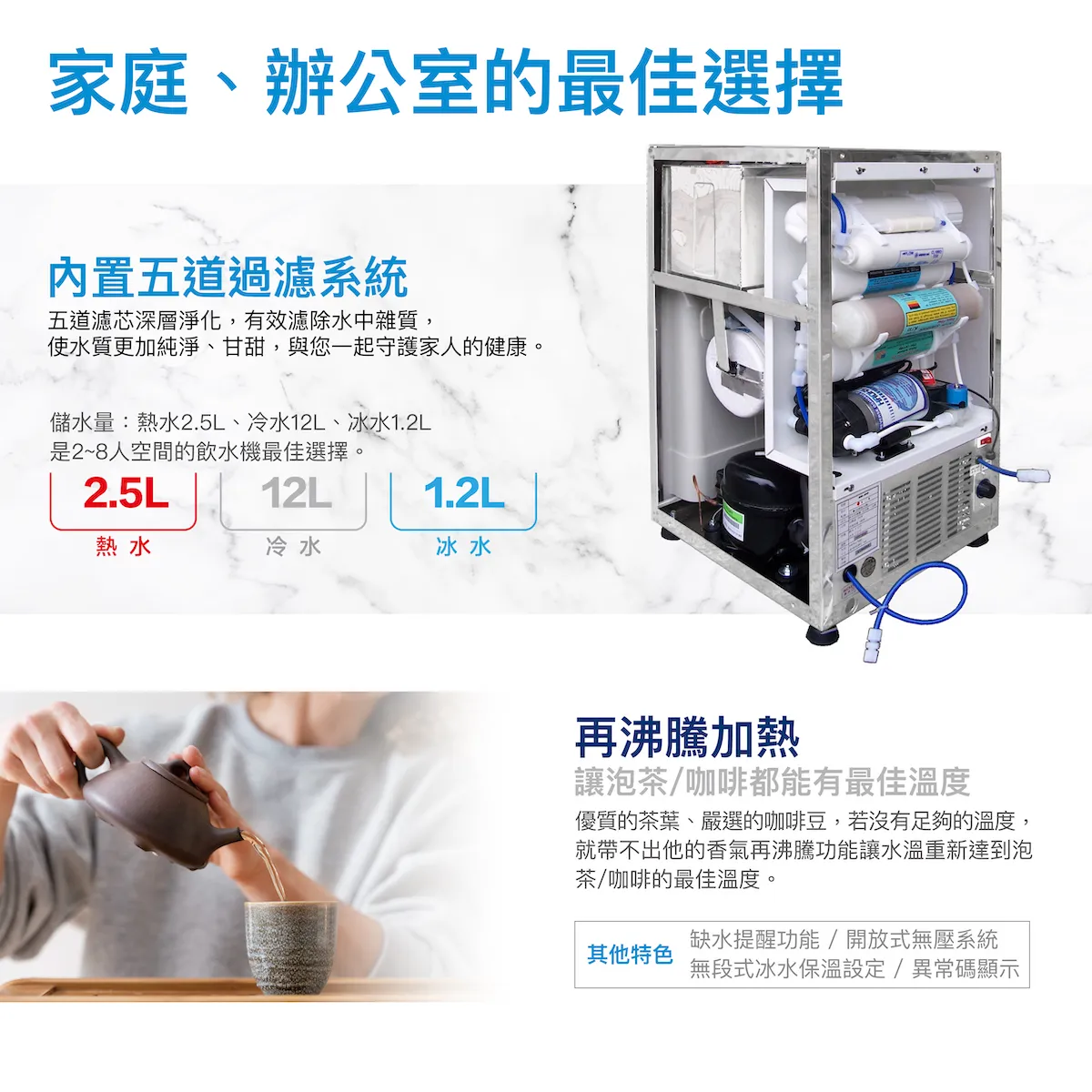 【Haohsing 豪星】桌上型RO飲水機HM-6991 三溫飲水機