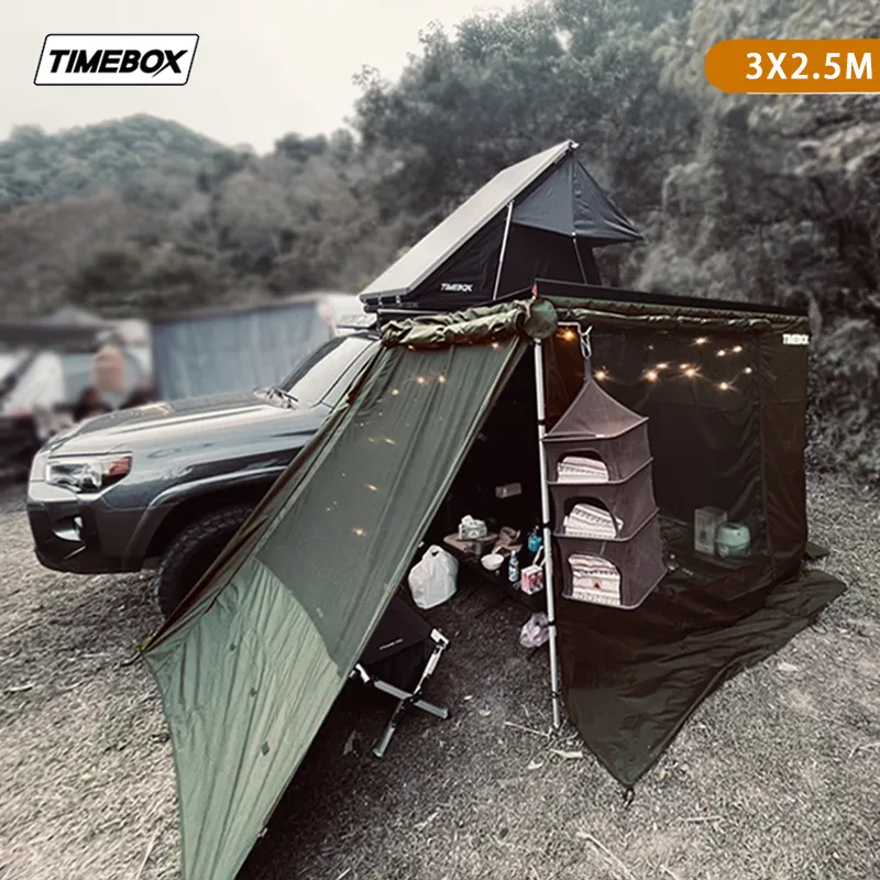 【TIMEBOX】車邊帳專用布房 3*2.5M 軍綠色