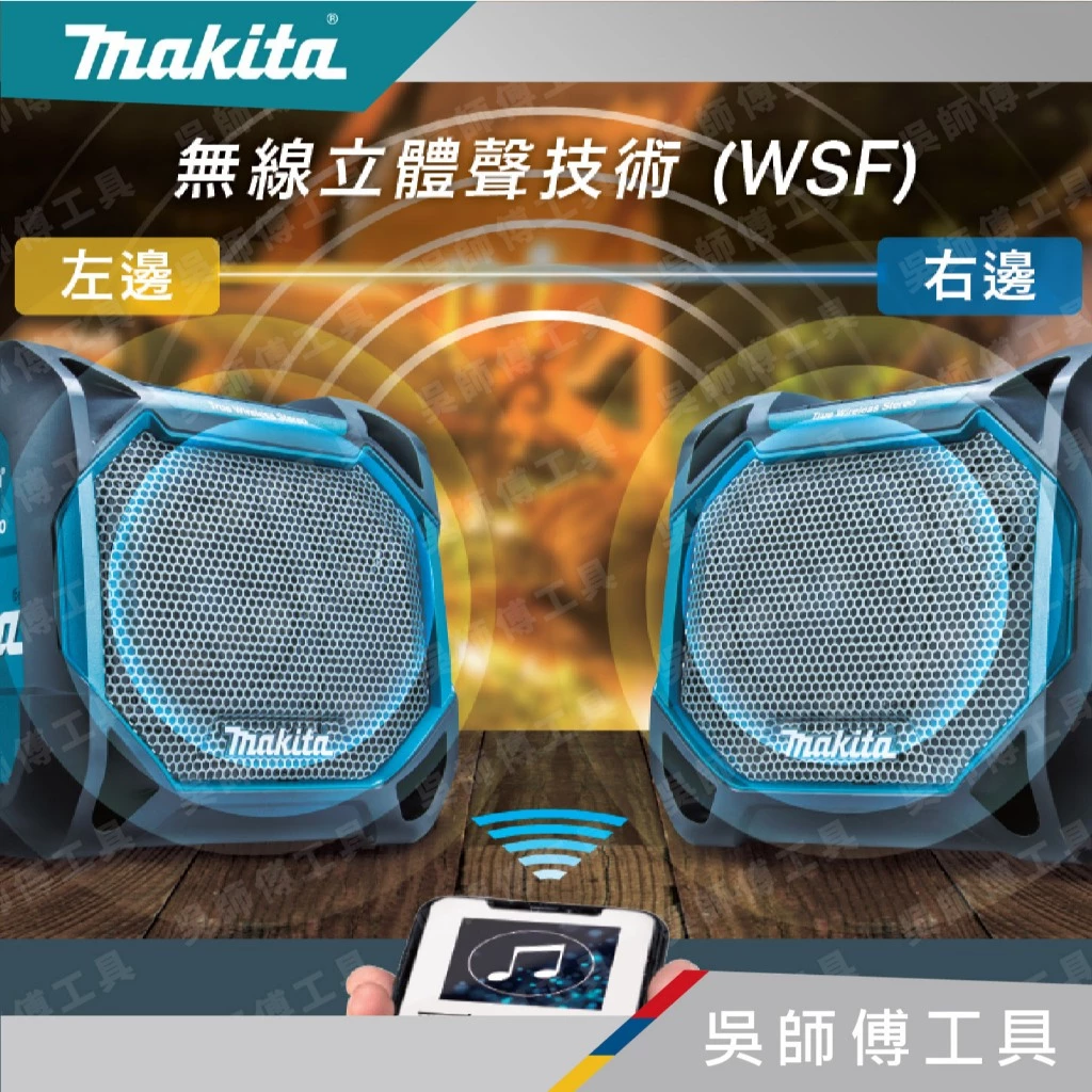 牧田 Makita 12-18V鋰電交流電兩用藍芽音響(IP56.USB充電孔)(主機)