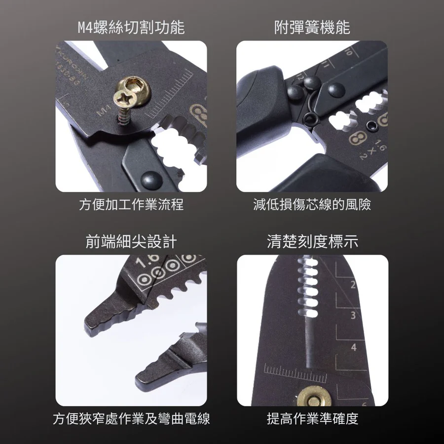 KUROKIN_多用途剝線鉗 黑金系列