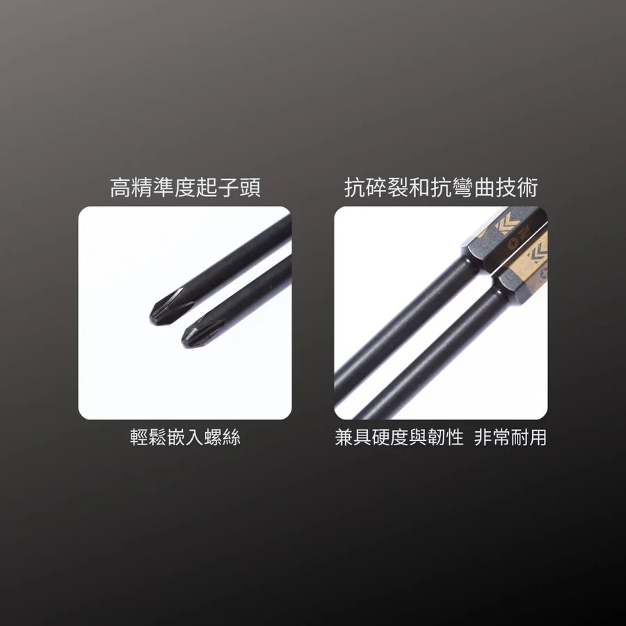 KUROKIN_單頭起子頭-十字 2入 黑金系列