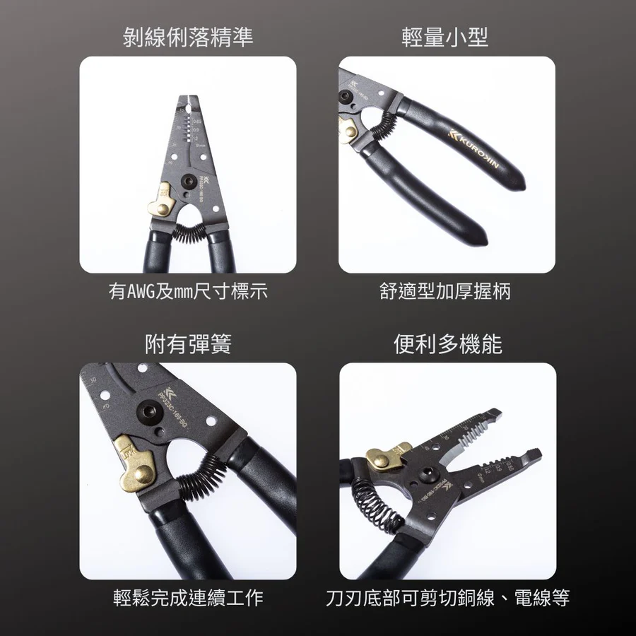 KUROKIN_剝線鉗_C型 黑金系列