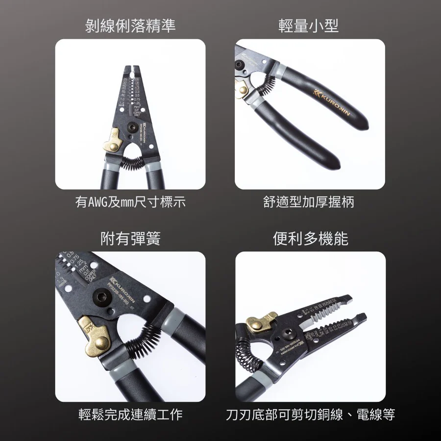 KUROKIN_剝線鉗_B型 黑金系列
