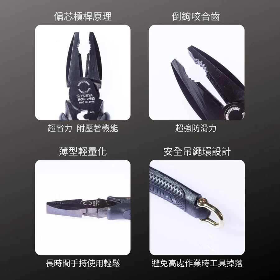 KUROKIN_偏芯鋼絲鉗 黑金系列