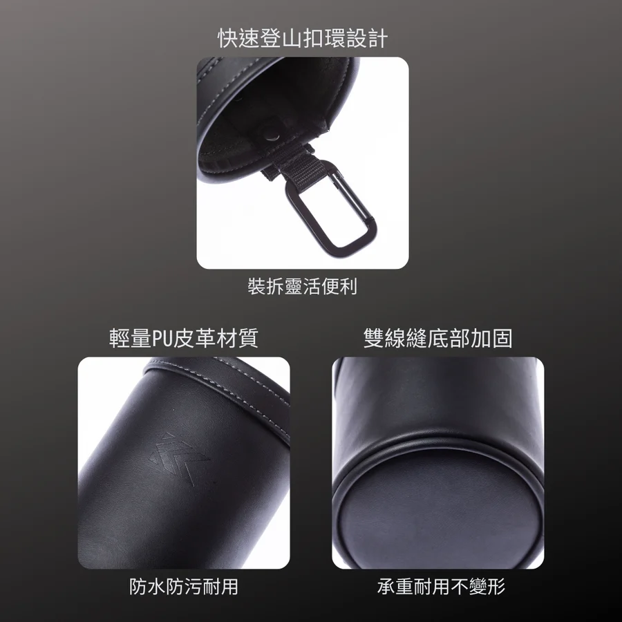 KUROKIN_PU皮革腰間 小物收納筒 黑金系列