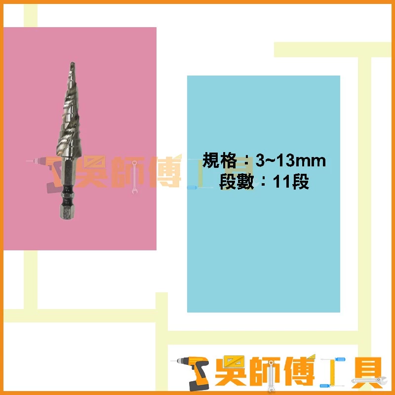 海馬 HN-13N 三刃六角階梯鑽 3~13mm