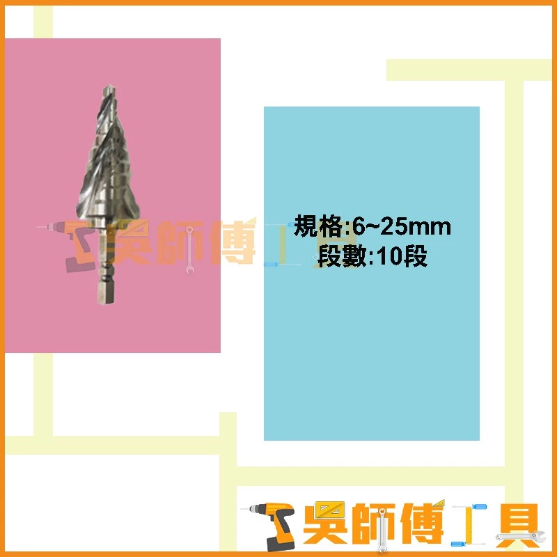 海馬 2HN-25N 三刃六角階梯鑽 6~25mm