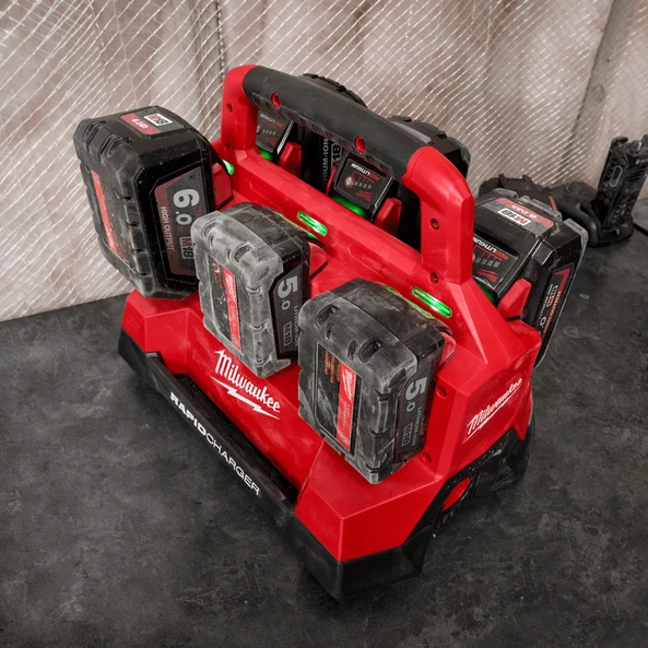 美沃奇 M18 PC6 18V配套快速充電器(6槽充)一次只能充兩顆(主機)