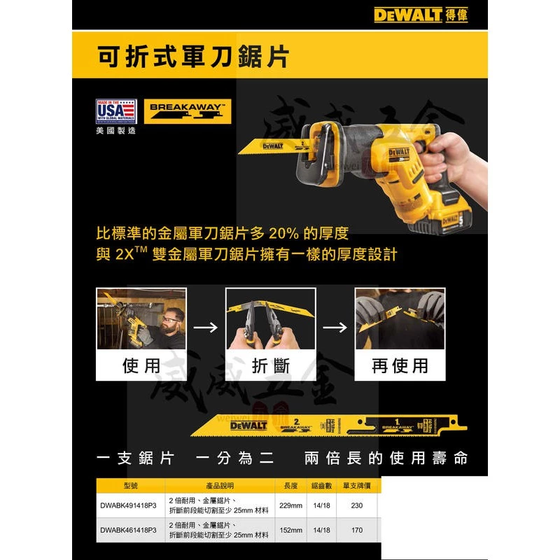 得偉 DEWALT DWABK491418P3 9