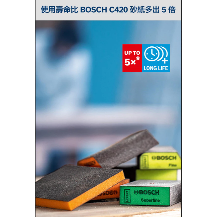 博世 BOSCH 2608901171-173 EXPERT 中/細/超細 扁形海綿砂紙