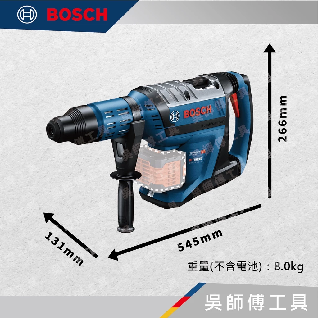 博世 BOSCH GBH 18V-45 C 18V五溝強力型無刷鎚鑽(單機)