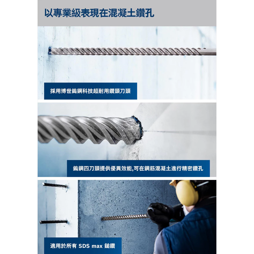 博世 BOSCH 2608900201-257 EXPERT SDS MAX-8X 五溝鎚鑽鑽頭 12~25