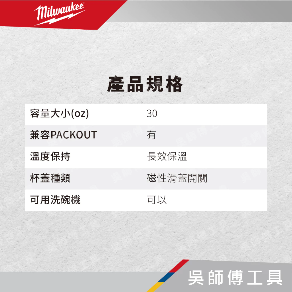 美沃奇 Milwaukee 48-22-8393R 配套保冷熱冰霸杯 30OZ(約887cc)