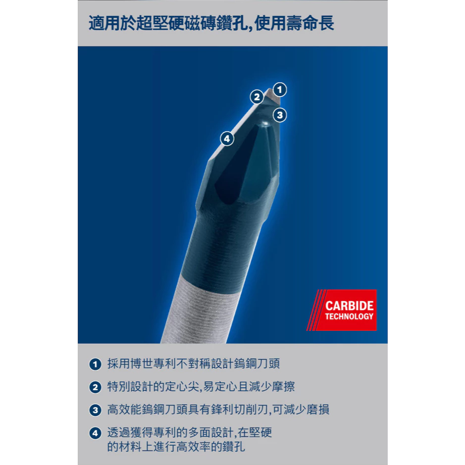 博世 BOSCH EXPERT 六角柄超硬磁磚鑽頭