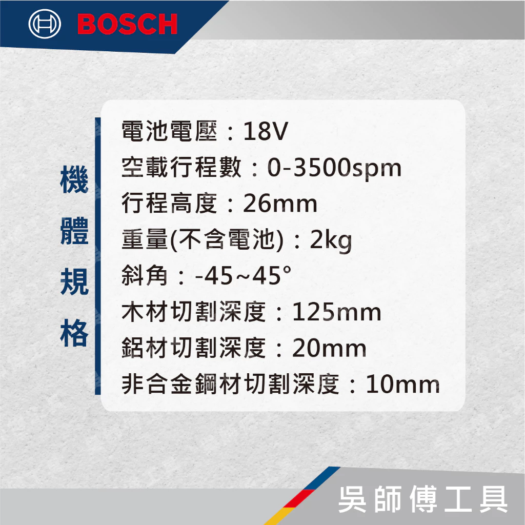 博世 BOSCH GST 185-LI 18V無碳刷線鋸機(單機)(塑膠專用箱)