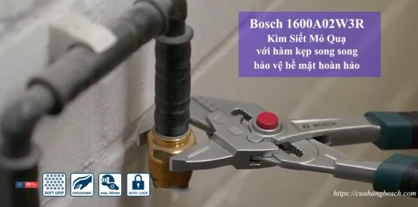 BOSCH 1600A02W3R 衛生設施活動式鉗式扳手250 mm  夾持力48 MM