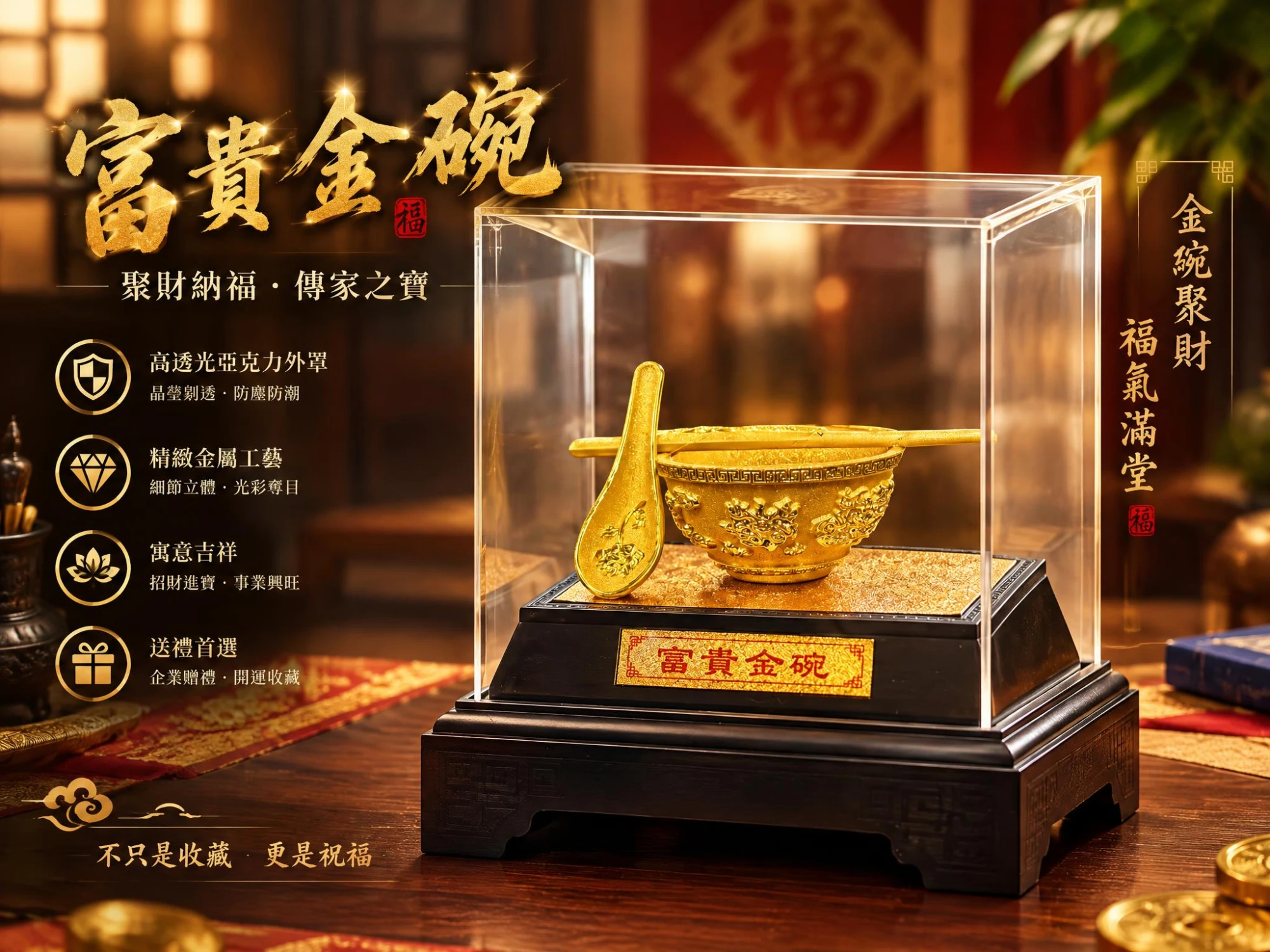富貴金碗擺飾