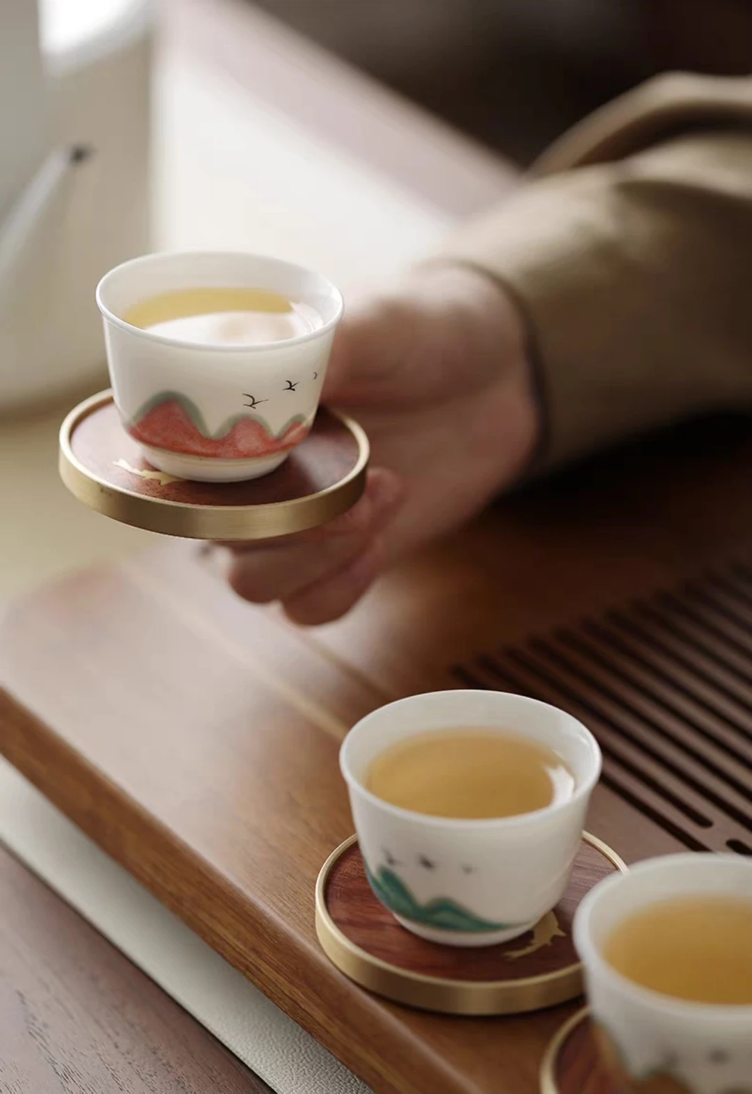 實木黃銅杯墊