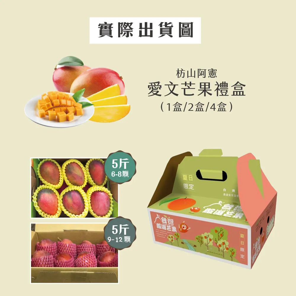 (屏東青農楊忠憲)枋山阿憲愛文芒果禮盒 5斤 (6/9以前的訂單已經在排單出貨中 6/10開始的訂單預計6/21-6/30出貨哦)