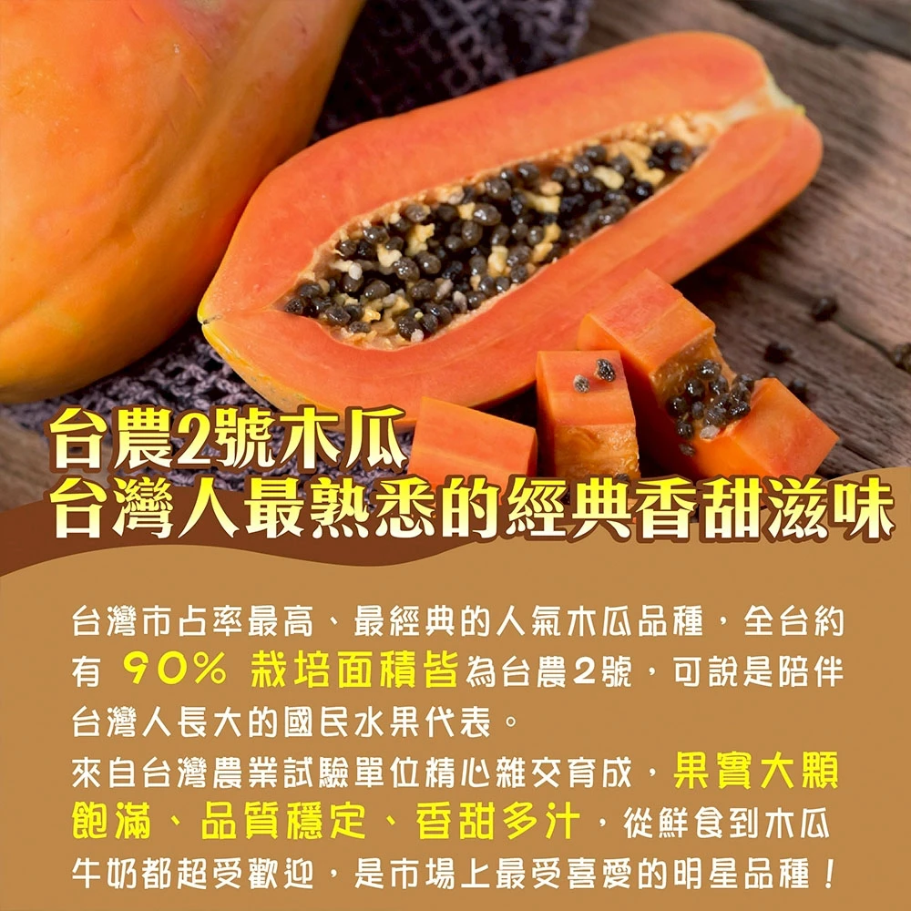 台農2號木瓜  6斤5-9顆 1箱/2箱