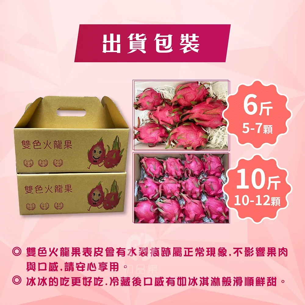 南投夢幻雙色火龍果6斤/10斤_如冰淇淋般甜蜜口感(預購6/10起開始陸續出貨)