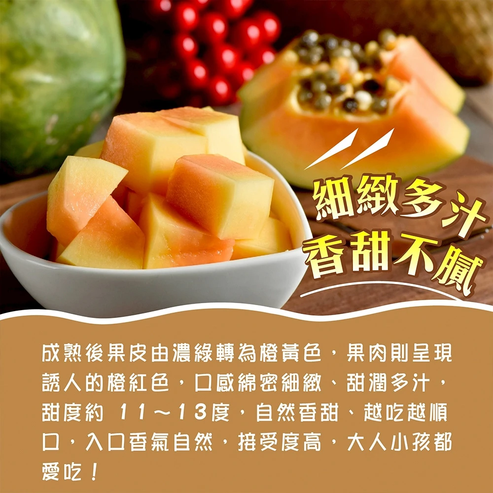 台農2號木瓜  6斤5-9顆 1箱/2箱