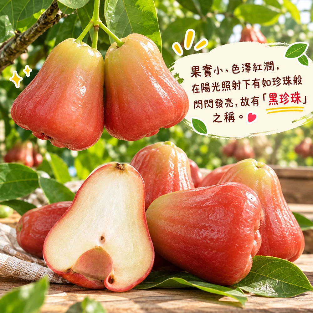 屏東枋寮黑珍珠蓮霧禮盒 3斤/4斤  1盒/2盒/3盒/4盒 預購12/15開始陸續出貨