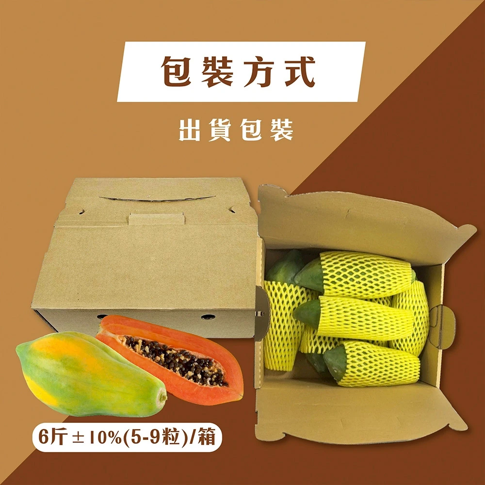 台農2號木瓜  6斤5-9顆 1箱/2箱