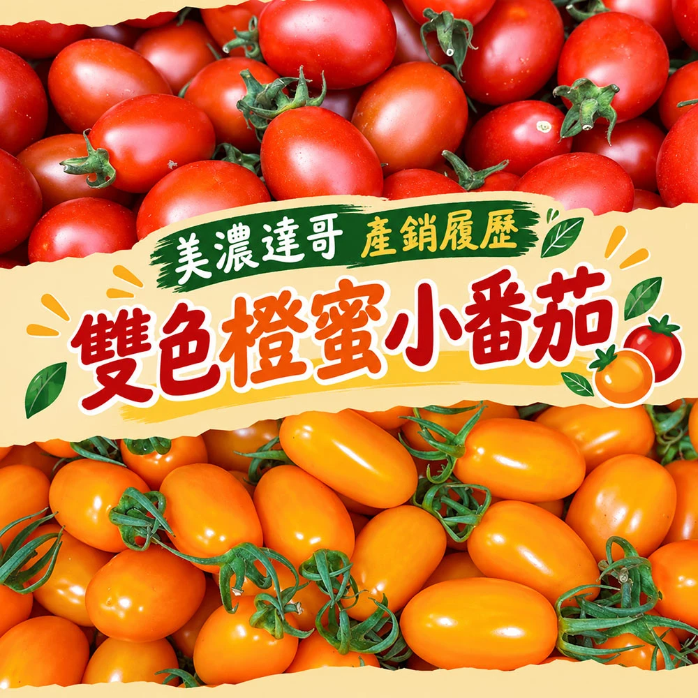 高雄美濃雙色橙蜜小番茄禮盒3斤  1盒/2盒/4盒/8盒 預購12/15開始陸續出貨
