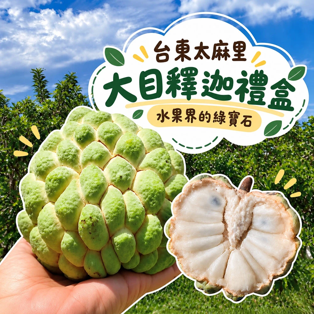 台東太麻里大目釋迦禮盒 含箱重5斤/10斤  1/2/4  預購11/15開始陸續出貨
